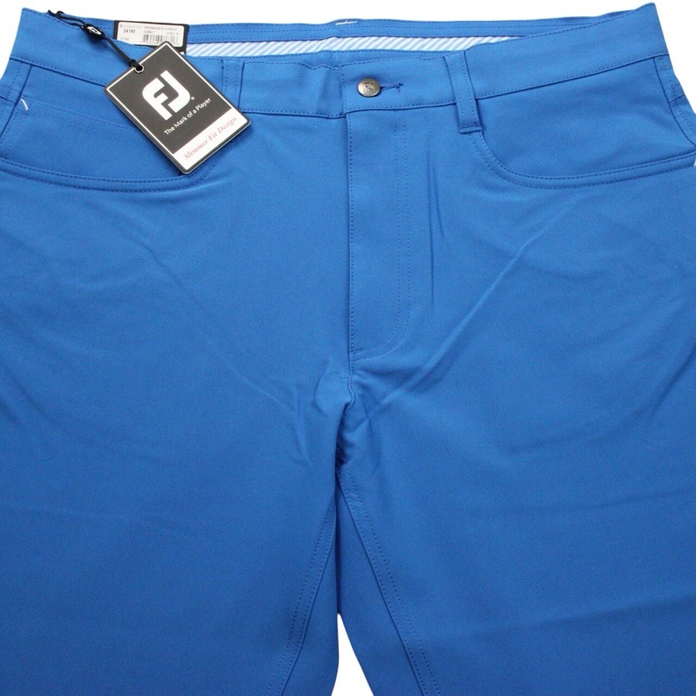 FootJoy Performance Golf Pants Mens W34 Cobalt Blue 5-Pocket Slim Athletic Fit